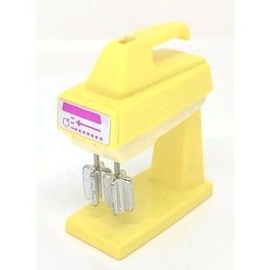 Vintage Barbie 1980s Action Accents Stand Mixer Beige Tan Retractable Works Spin